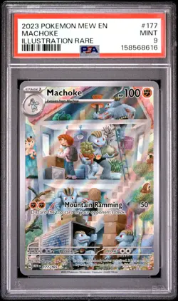 2023 POKEMON MEW EN-151 ILLUSTRATION RARE #177 MACHOKE PSA 9 - Image 1