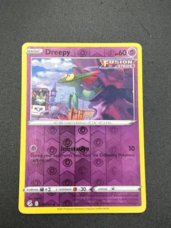Dreepy 128/264 Common Fusion Strike Pokemon Reverse Holo Near Mint - Image 1