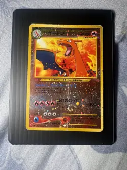 Charizard REVERSE HOLO Neo Premium File 2 2000 Japanese 006 Holo Swirl DMG - Image 4