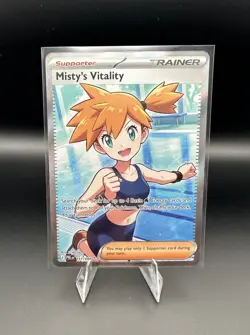 Pokemon TCG Misty's Vitality 111/084 Full Art Me05: Pitch Black Holo NM - Image 1