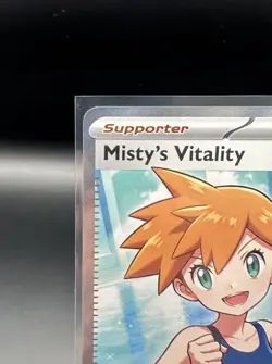 Pokemon TCG Misty's Vitality 111/084 Full Art Me05: Pitch Black Holo NM - Image 2