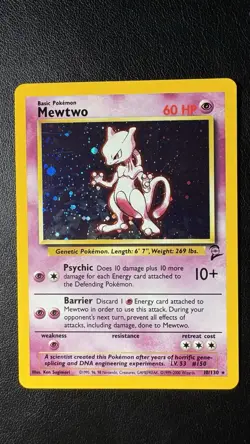 Mewtwo - 10/130 - Base Set 2 Cosmos Holo WOTC 2000 Pokemon NM/LP - Image 1
