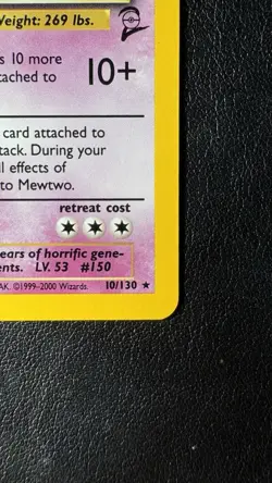 Mewtwo - 10/130 - Base Set 2 Cosmos Holo WOTC 2000 Pokemon NM/LP - Image 5