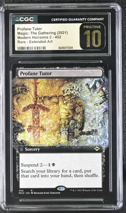 PROFANE TUTOR Modern Horizons 2 Extended Art Rare CGC Pristine 10 MTG [NOS] - Image 1
