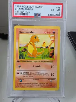 1999 Pokemon Game Charmander PSA 6 First Edition Base Set 46/102 - Image 1