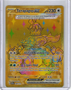 2025 Pokemon Scartlet & Violet Prismatic Evolutions Terapagos ex Gold 180/131 - Image 1