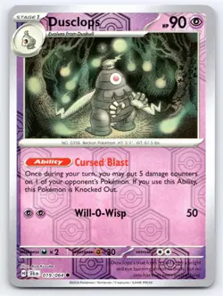 POKEMON DUSCLOPS SHROUDED FABLE 019/064 REVERSE HOLO COMMON NM A969 FREE S&H - Image 1