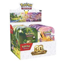 PRESALE Pokemon 30th Anniversary Mini Tin Display Factory Sealed (10 Mini Tins) - Image 1