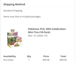 PRESALE Pokemon 30th Anniversary Mini Tin Display Factory Sealed (10 Mini Tins) - Image 2