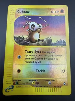 Pokemon TCG Cubone 072/147 Aquapolis Reverse Holo English NM/NM- - Image 1