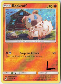 Rockruff 75/131 Common Forbidden Light Pokemon Reverse Holo Lightly Played - Image 1