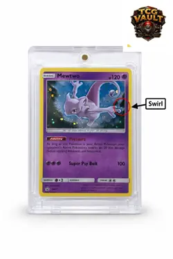 SWIRL 🌀💫 Mewtwo SM77 Black Star Promo Holo Pokemon Card LP Sun & Moon - Image 1