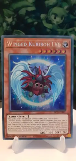 Winged Kuriboh LV6 SECRET RARE 1st Ed VLP BLTR-EN001 - Image 1