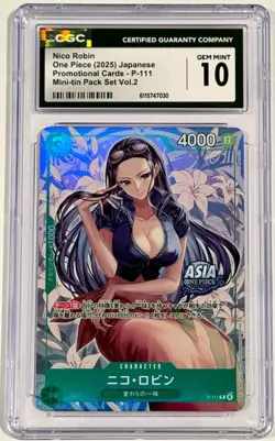 2025 One Piece Nico Robin P-111 Mini-Tin Vol. 2 Rokushiro CGC 10 Gem Mint - Image 1