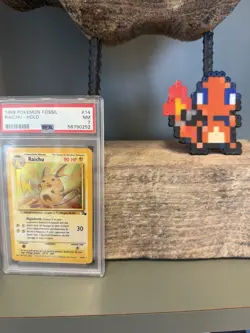 Pokemon TCG 1999 Raichu Holo Rare Fossil PSA 7 #14/62 WOTC English - Image 2