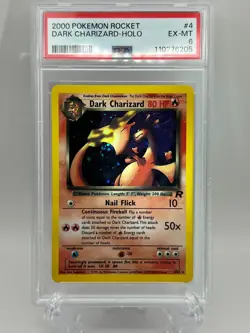 BEST!! Pokemon Dark Charizard Team Rocket Holo 4/82 (2000) English PSA 6 EX-MT - Image 1