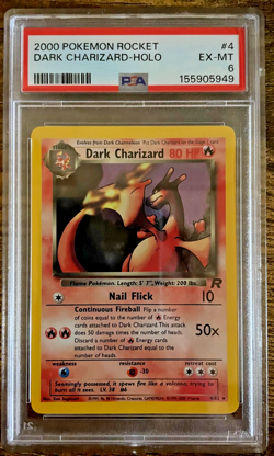 2000 Pokemon Team Rocket – Dark Charizard Holo #4/82 | PSA 6 EX-MT - Image 1