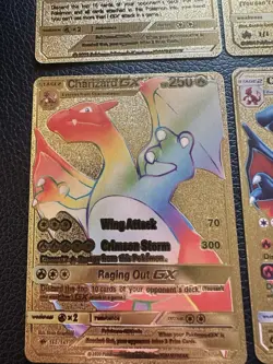 Pokemon Charizard GX Gold Foil Fan Art - 4 Cards - Image 3