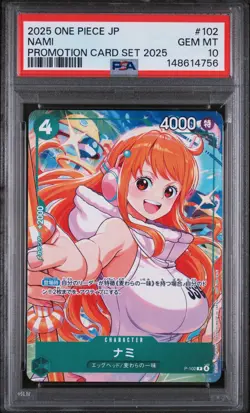 2025 One Piece Japanese Promotion Card 2025 Nami #102 P-102 McDonald's JP PSA 10 - Image 1