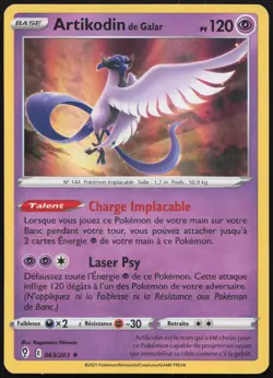 Carte Pokemon Artikodin de Galar 063/203 Holo Evolution Celeste Francais - Image 1