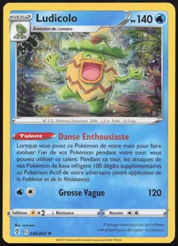Carte Pokemon Ludicolo 034/203 Holo Evolution Celeste Francais - Image 1