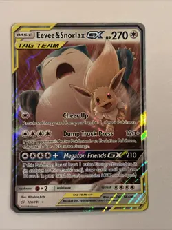 2019 Pokemon Team Up Eevee & Snorlax GX #120/181 Holo Rare - Image 1