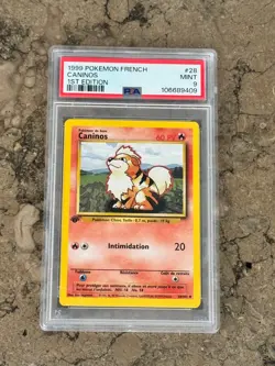 Caninos PSA 9 MINT — 1ere Edition — Set de Base 1999 — Pokemon Francais 28/102 - Image 1
