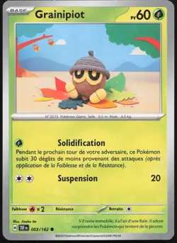 Carte Pokemon Grainipiot 003/162 Forces Temporelles Francais - Image 1