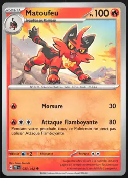 Carte Pokemon Matoufeu 033/162 Forces Temporelles Francais - Image 1