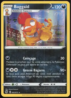 Carte Pokemon Baggaid 042/073 Holo La voie du Maitre Francais - Image 1