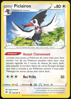 Carte Pokemon Piclairon 144/185 Voltage Eclatant Francais - Image 1
