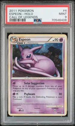 PSA 9 Espeon Psiana Holo 2011 Call of Legends #4 Mint Pokemon Karte - Image 1
