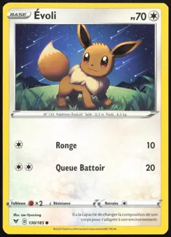 Carte Pokemon Evoli 130/185 Voltage Eclatant Francais - Image 1