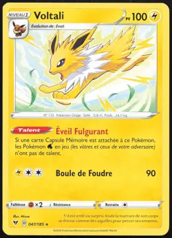 Carte Pokemon Voltali 047/185 Voltage Eclatant Francais - Image 1