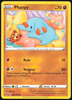 Carte Pokemon Phanpy 086/185 Voltage Eclatant Francais - Image 1