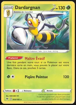 Carte Pokemon Dardargnan 003/185 Voltage Eclatant Francais - Image 1