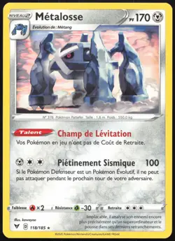 Carte Pokemon Metalosse 118/185 Voltage Eclatant Francais - Image 1