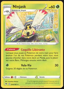 Carte Pokemon Ninjask 014/185 Voltage Eclatant Francais - Image 1