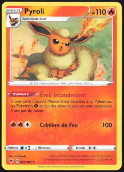 Carte Pokemon Pyroli 026/185 Voltage Eclatant Francais - Image 1