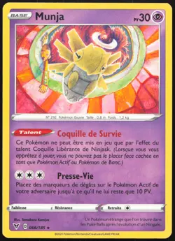 Carte Pokemon Munja 066/185 Voltage Eclatant Francais - Image 1