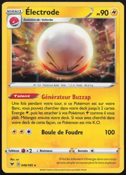 Carte Pokemon Electrode 046/185 Holo Voltage Eclatant Francais - Image 1