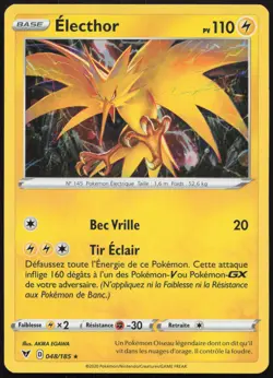 Carte Pokemon Electhor 048/185 Holo Voltage Eclatant Francais - Image 1