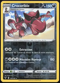 Carte Pokemon Crocorible 109/185 Reverse Voltage Eclatant Francais - Image 1