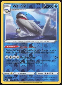 Carte Pokemon Wailord 032/185 Reverse Voltage Eclatant Francais - Image 1