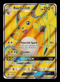 Pokemon Card Raichu GX SM90 Sun & Moon Promo SMP Holo Full Art FA NM 2017 - Image 1