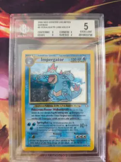 Pokemon Karte Card Impergator Feraligatr Neo Genesis Holo Deutsch Beckett BGS 5 - Image 1
