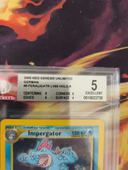Pokemon Karte Card Impergator Feraligatr Neo Genesis Holo Deutsch Beckett BGS 5 - Image 3