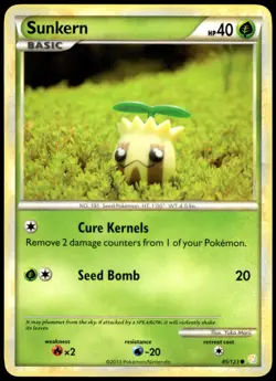Sunkern 85/123 HeartGold & SoulSilver Common LP Pokemon 2010 - Image 1