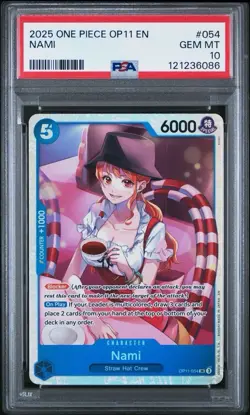 2025 One Piece A Fist Of Devine Speed # 054 Nami PSA 10 Card GEM MINT Super Rare - Image 1