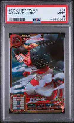 2013 One Piece Onepy Treasure World Vol 4 Monkey D. Luffy #01 TW4-01 SR PSA 9 - Image 1